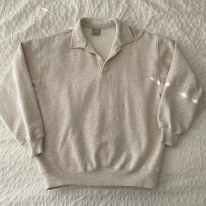 TNA cozy fleece boyfriend polo sweatshirt